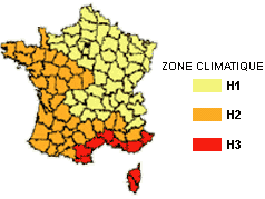 Carte des zones climatiques franaises