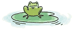 Illustration : une grenouille sur un nnuphar