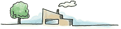 Illustration d'une maison avec la cheminée qui fume (élément décoratif)