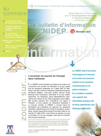 Page de garde du bulletin d'info N�1