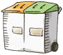 Illustration : 2 poubelles