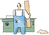Illustration : un menuisier devant sa machine